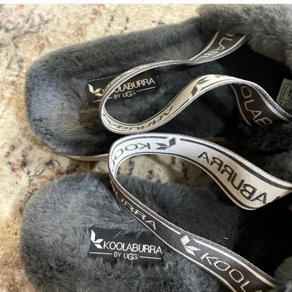 Ugg Koolaburra Women's FUZZ'N II Gray Slip On Slippers Fluff Yeah Faux Fur SZ 9 - Picture 7 of 7